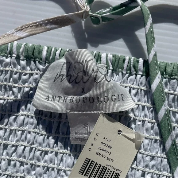 Mare Mare x Anthropologie Green Tie-front Tank TopNWT Size Small